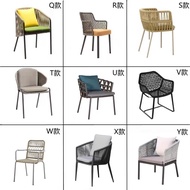 Rattan Chair Outdoor Table Chair Balcony Courtyard Garden Aluminum Dining Chair Courtyard Rattan Wat