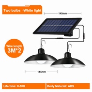 【In stock】Vimite Solar Pendant Led Light 3M Cable Outdoor Waterproof Hanging Lamp 1/2  Head Ceiling 
