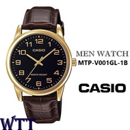 CASIO ORIGINAL MTP-V001GL-1B ANALOG LEATHER MEN WATCH JAM TANGAN LELAKI CASIO ORIGINAL CASIO WATCH FOR MEN