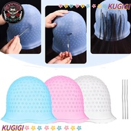 KUGIGI Hair Coloring Highlighting Cap, Silicone Reusable Hair Coloring Hat, With Hook Hair Dying Fro