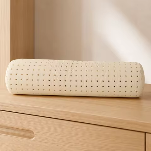 LIEN'A Natural Latex Bolster Pillow: Premium Molded Oval Body Cushion. Breathable, Soft Neck & Back 