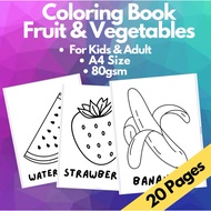 Coloring Book Fruits Animal/ ABC/ 123 Children's Coloring Book