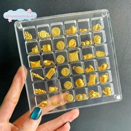 airspeccutin6l 36/64/100 Grids Small Gold Bean Storage Box Acrylic Gold Transfer Pendant Compartment