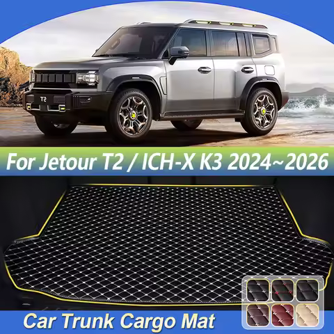 For Jetour T2 ICH-X K3 2024 2025 2026 Leather Car Trunk Mat Cargo Boot Mat Storage Cushion Carpet Pa