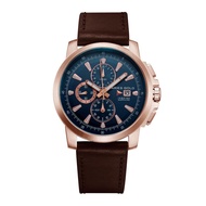 ARIES GOLD INSPIRE CONTENDER ROSE GOLD STAINLESS STEEL G 7301A RG-BU BROWN LEATHER STRAP MEN'S WATCH