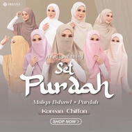 IMAANA SET TUDUNG MALIQA WITH PURDAH [PURDAH MINI CURVE]