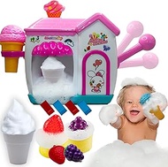 Bath Tub Toys for Kids Ages 4-8- Pretend Ice Cream Toy Bath Bubble Maker Foam Bath Toy Set-No Hole Mold Free Bath Toys for Toddlers 1-3-Boy Girl Bath Toys-3 4 5 6 7 8 Year Old Birthday Gift Ideas