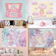 Custom Tapestry Pink Girl Heart Tapestry Girl Dormitory Wall Decoration Cloth Pink Naughty Leopard W