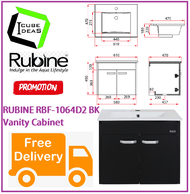 RUBINE RBF-1064D2 BK Vanity Cabinet / FREE EXPRESS DELIVERY