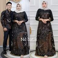 Terlaris ADA JUMBO Gamis Couple Gamis Batik Kombinasi Modern Sarimbit