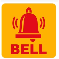 YELLOW BELL GUIDE STICKER SIZE 7X7 CM WATERPROOF FW
