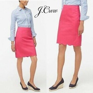 J.crew scallop sateen pencil skirt