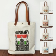 Hungary Souvenir Canvas Totebag Bag By Hungaria
