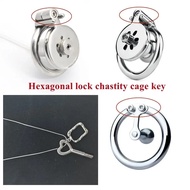 【Limited Quantity】 Heart Shaped Hexagonal Lock Chastity Cage Key Necklace Accessory For All Chastity