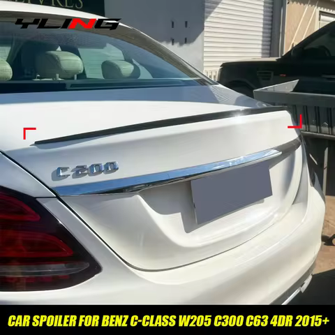 For Mercedes Benz Accessories C-Class W205 AMG 2015+ C43 C63 C200 C250 C300 C400 Car Rear Trunk Spoi