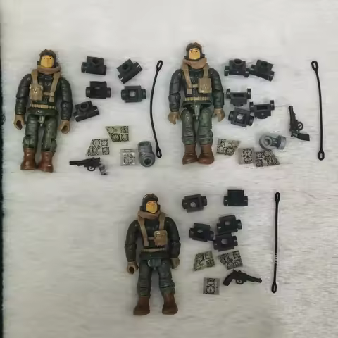Mega Bloks Call of Duty pilot 3 loose figures(from WW2 Fighter Strike FWH38)