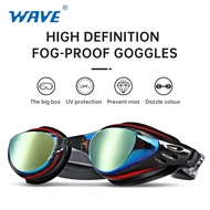 WAVE Swimming Goggles Power 150 °-800 ° Degree Myopia Swim Goggles Men Women HD Clear Lens Anti-fog 