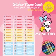 Mymelody Pencil Name Label Sticker