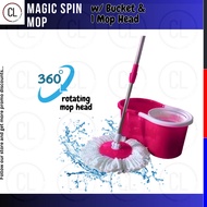 CL Magic Spin Mop with Bucket &amp; 1 Head: 360 Rotating Floor Mop for Effortless Cleaning