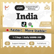 eSIM India 1-7 Days | Daily500MB-2GB&Unlimited Data | Instant Delivery | India SIM Card