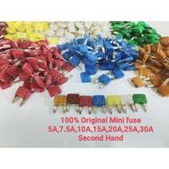 1PCS 100% Original Second Hand Car fuse Mini 5A 7.5A 10A 15A 20A 25A 30A Mini Blade Fuse For Car Aut