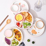 Ceramic Divided Dining Plate  One person dining plate  Breakfast meal pan  Ceramic Fat Reducing Dini