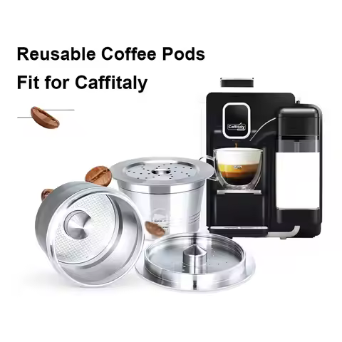 Reusable Coffee Pods fit for Caffitaly Machine Refillable Coffee Capsule Tchibo Cafissimo Stainless 