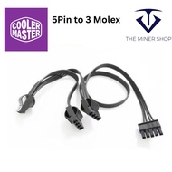 For Cooler Master MWE GOLD 550 650 750 V850,V1000,V1200 5PIN to 3 Molex Cable 70CM