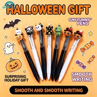 OPENMALL 6Pcs/Set Halloween Cartoon 3D Press Ballpoint Pen Ghost Pumpkin Black Cat Student Exam Stat