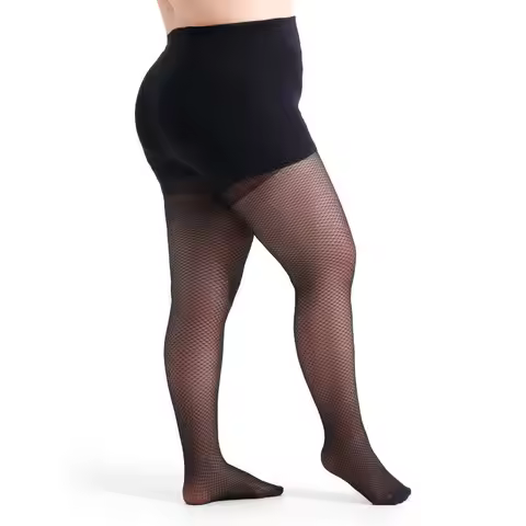 20D Women's Plus Size Pantyhose XL 2XL 3XL 4XL High-wasited Fish Scale Pattern Sheer Tights Stretchy