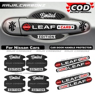 8pcs Nissan Leaf Sticker Carbon Handle Nissan Car Door Handle Protector Sticker