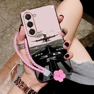 For Galaxy A26 5G/A35 5G/A21s/A22 4G/A24 4G/A25 5G Cover 2pcs( Airport runway phone Case+Lanyard) En
