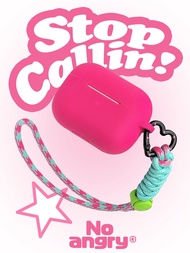 Ốp Lưng Silicon Mềm Màu Hồng Mới Cho Airpods 2/3/4 Apple Earphone Có Dây Đeo Hình Trái Tim Bảo Vệ To