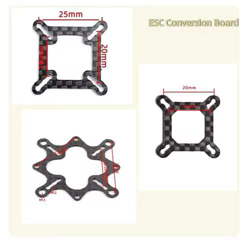 1Pcs 3Size M3 M2 Flight Controller Carbon Fiber Adapter BoardFPV Racing Drone ESC 30X30 To 25x25 20x