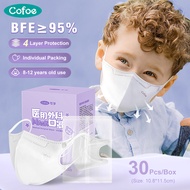 Cofoe Kids 4Ply Medical Surgical Mask (8 -12 Years Old ) Child Duckbill Facemask Breathable Skin-Friendly Anti-Virus Anti-Particulate Face Mask 3D Elastic Ear-Hook Protective Masks for Children &amp; Students