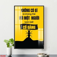 TranhGỗ Tráng Gương - Tranh Lẻ Động lực Văn Phòng - Slogan Sự cố gắng Trang trí Tường