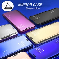 Samsung Galaxy S10 S8 S9 Plus lite Case Clear View Electroplate Mirror Flip Stand Cove Clear View Smart Mirror Flip Phone Case