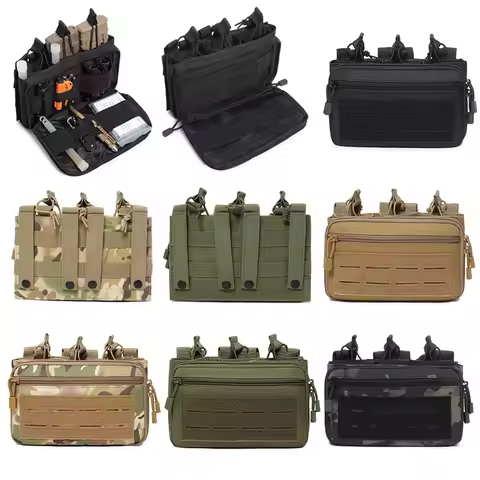 Quick-Draw Triple Mag Pouch, Rifle Ammo Cartridge Holder for 5.56mm/7.62mm, Molle Accessory Bag for 
