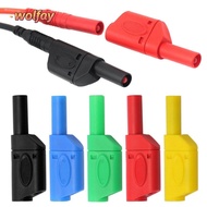 YOLANDA Banana Plug Connector, Stackable 4MM Banana Plug, Safety Black Red Banana Plug Wire Solder E