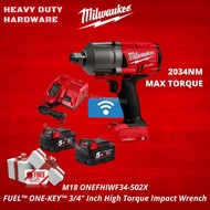 ASL Milwaukee M18 FUEL™ ONE-KEY™ M18ONEFHIWF34-502X 3/4" Inch High Torque Impact Wrench with Friction Ring