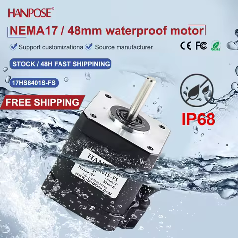NEMA17 17HS8401S-FS Waterproof Stepper Motor 0.52N.m 1.8A 3D Printing Accessories Motor Manufacturer