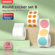 NIIMBOT B21/B1/B3S Round Color Thermal Label Sticker Cosmetic Classification Waterproof
