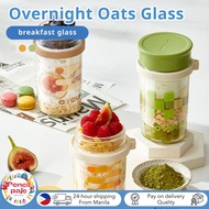 400ml Overnight Oats Jar Airtight With Spoon For Breakfast Yogurt