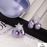 Super Beautiful Accessories [️ Huawei FreeClip Dedicated] Full Diamond Ice Crystal Snowflake Earphon