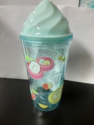 Others - 角落生物 450ml藍色膠水杯 連蓋水杯 水杯連飲管 角落生物雪糕形水杯