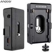 Andoer NP-F Batt-Ery Charger โลหะ Batt-Ery แผ่นอะแดปเตอร์ Type-C ชาร์จพอร์ต DC12V DC7.4V เอาต์พุต US
