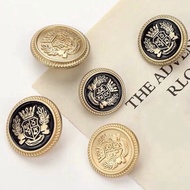 1Pcs/set Vintage College British Style Crown Gold Metal Buttons For Clothing Retro Men Uniform Blazer Coat Suit Gentleman Handmade Decorations Black Sewing Buttons