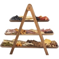 3 Tier Wood Tiered Tray Decor Cake Stand Farmhouse Tiered Tray Party Serving Dishes and Trays