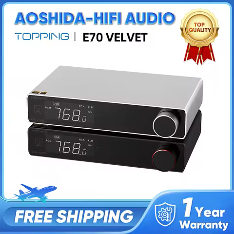 TOPPING E70 VELVET AK4191 AK4499EX USB DAC XMOS XU316 Optical Coaxial Bluetooth 5.1 LDAC Inpu RCA XL