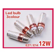 E27 / E14 led light bulb led 3 colour bulb mentol led 3 warna tri colour bulb